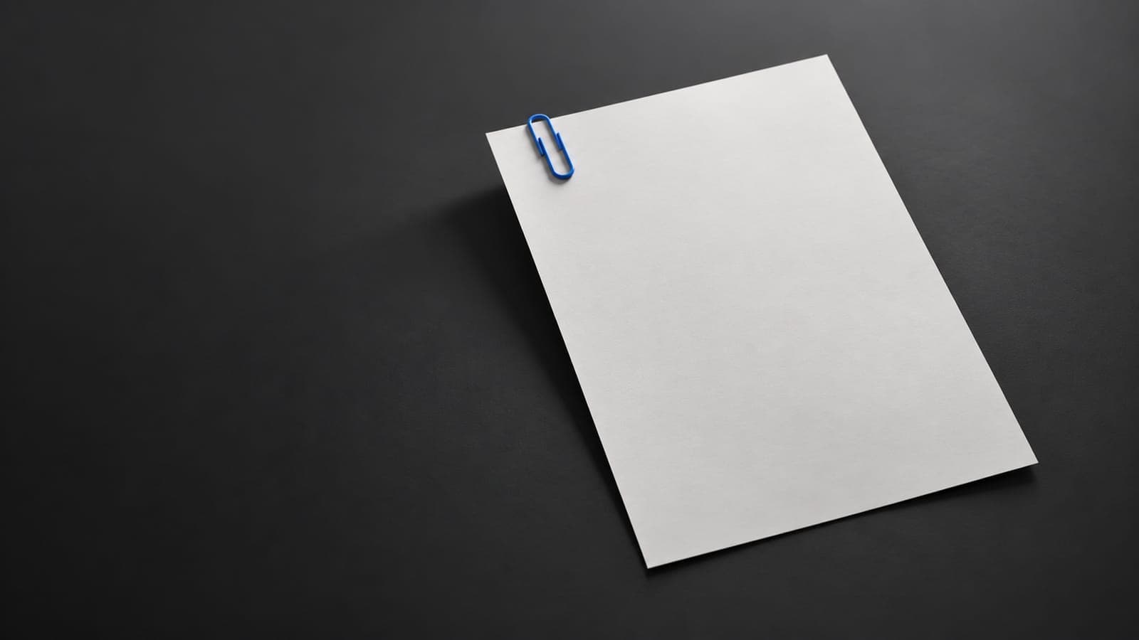 A single sheet of paper with a paperclip