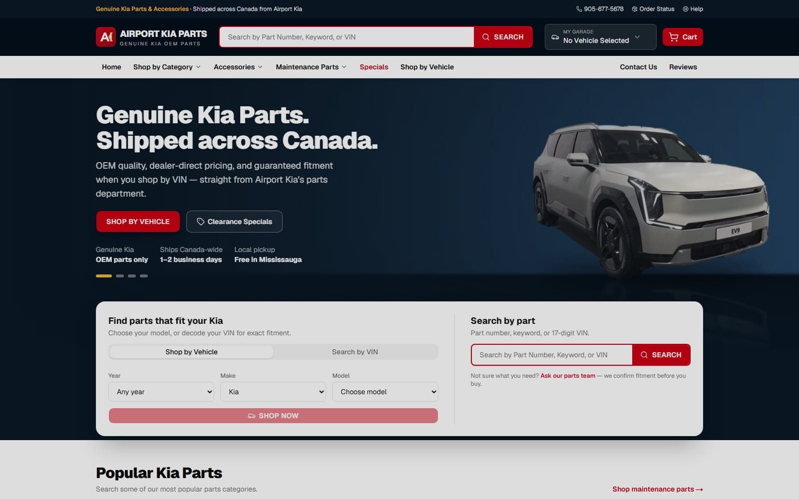 Airport Kia Parts: A dealership's parts inventory, turned into a genuine Kia parts store customers can shop online.