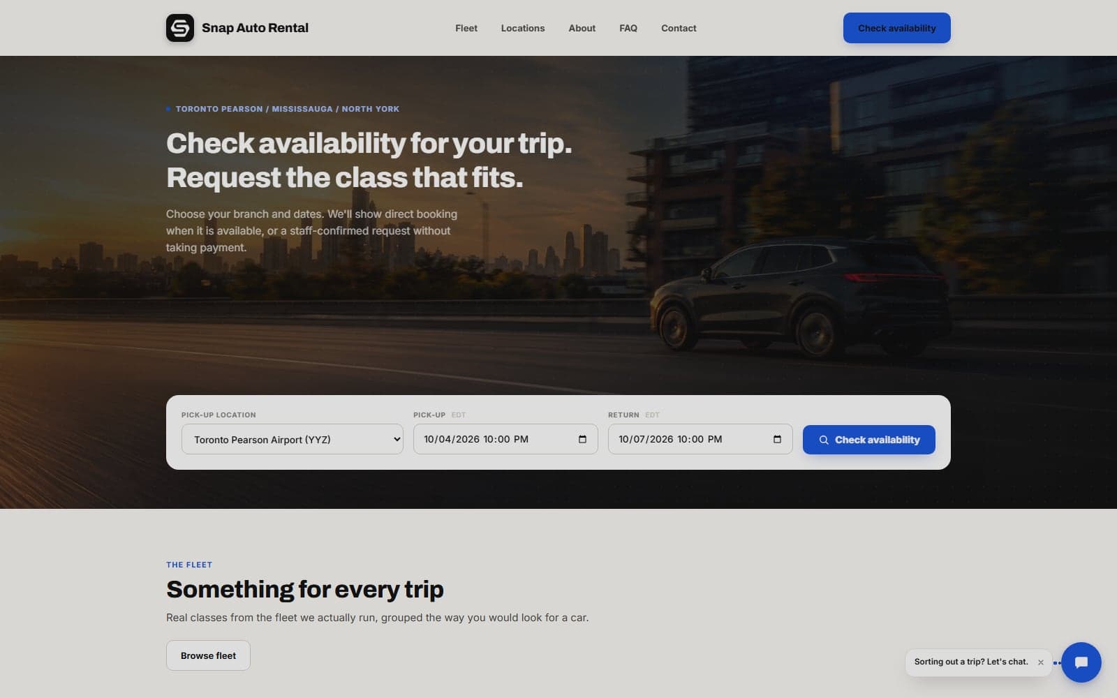 Snap Auto Rental: A rental company's booking site, reservation desk and pricing insight, working as one.