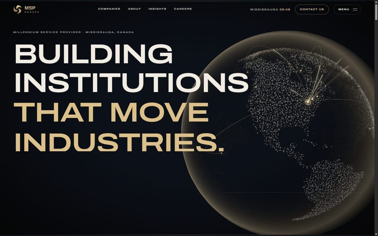 MSP Groups: A group of companies presented as one institution, in a single living 3D scene.