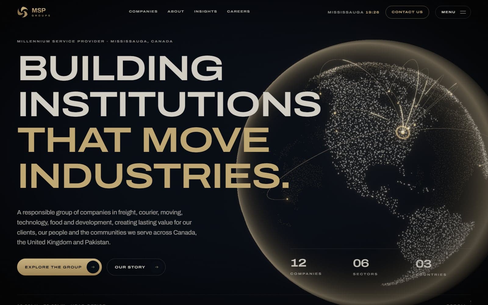 MSP Groups: A group of companies presented as one institution, in a single living 3D scene.