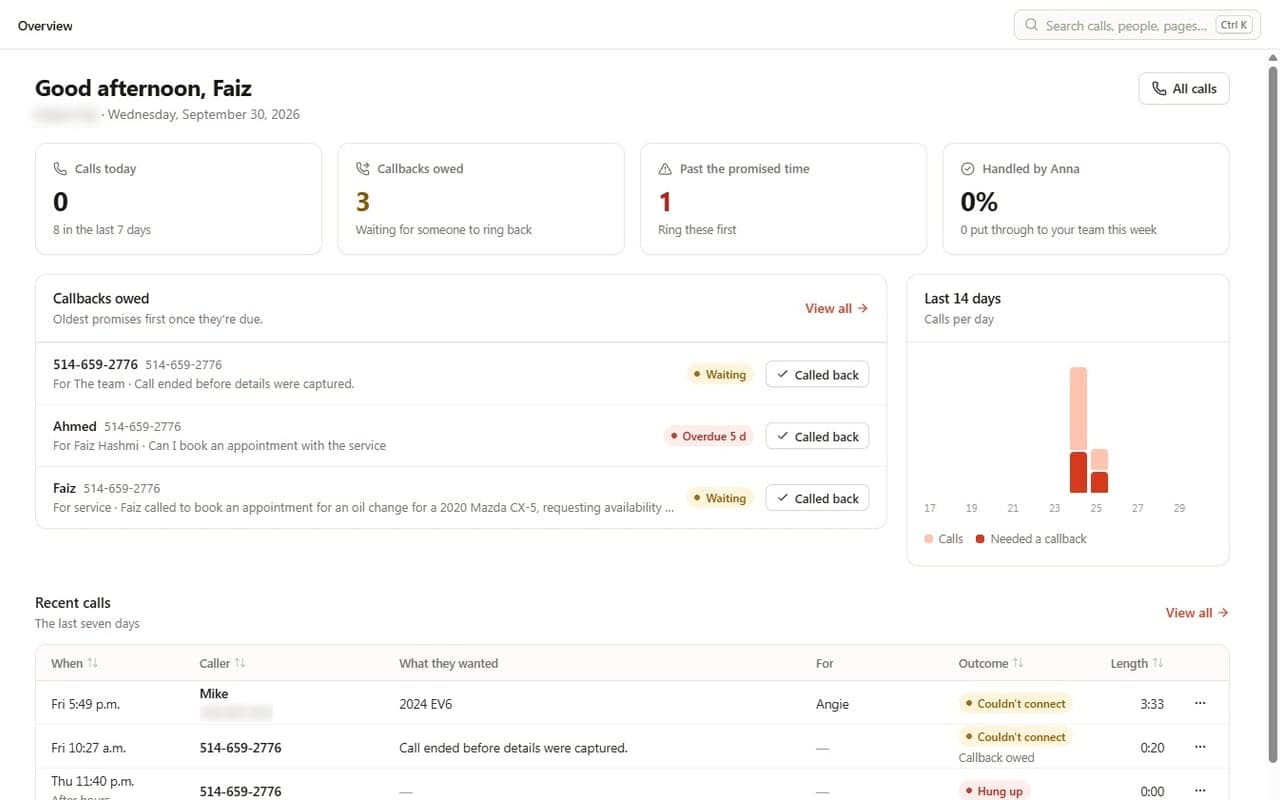 Tezline: An AI receptionist that answers every call, so no enquiry is lost to a busy line.